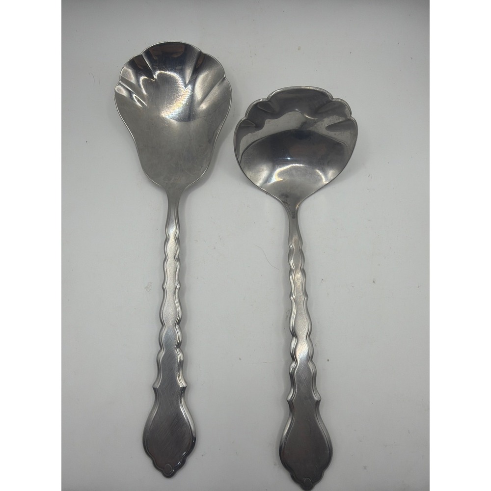 Oneida Cello Community Stainless casserole spoon and gravy spoon set of 2